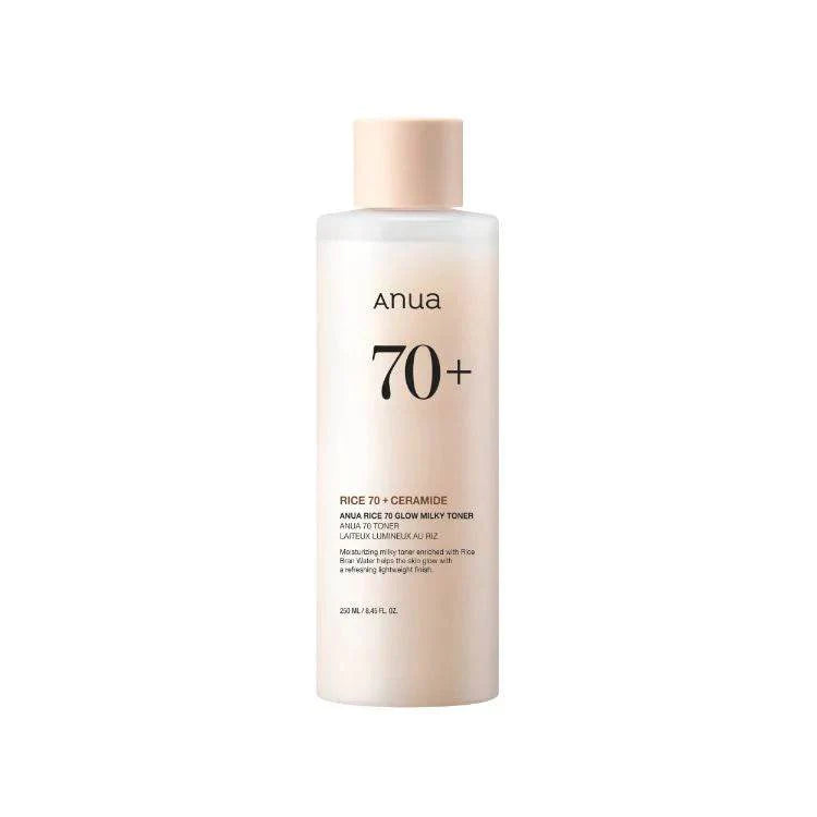 Anua milky toner bottle on a white background