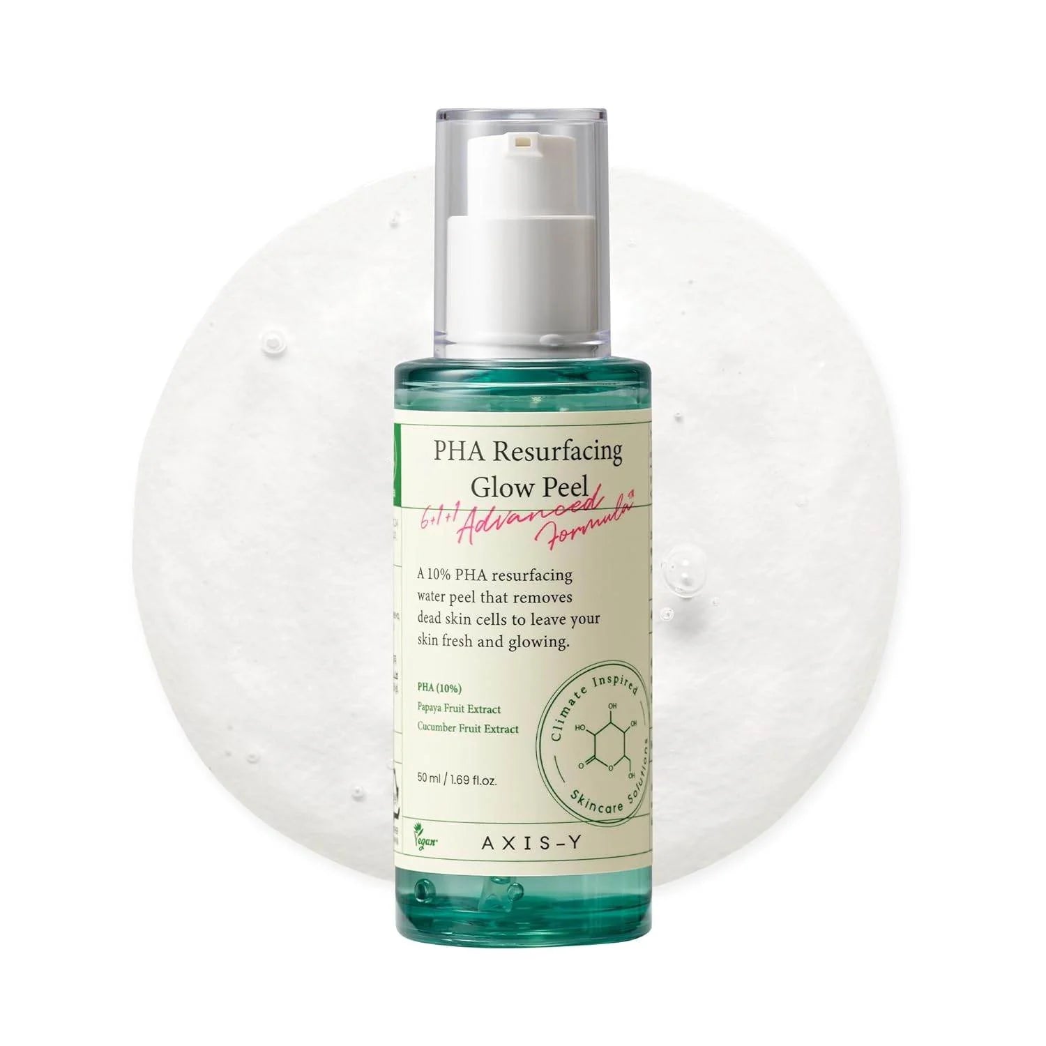 Bottle of PHA Resurfacing Glow Peel with Axis-Y branding on a white background