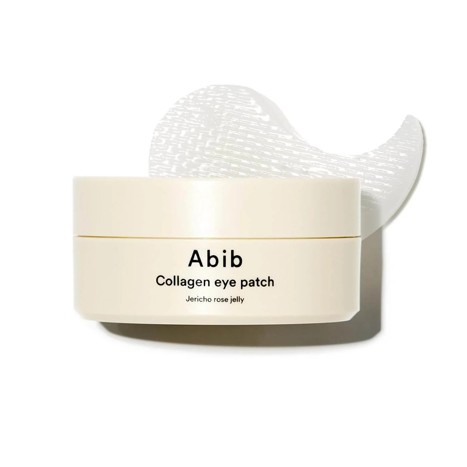 Abib collagen eye patch container with a patch on a white background