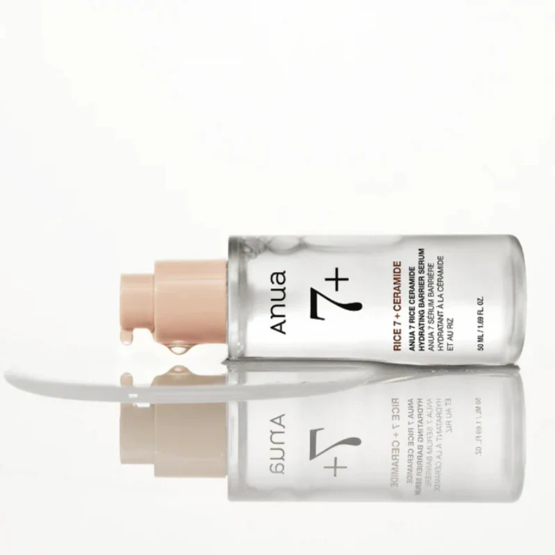 Two skincare bottles with a white background