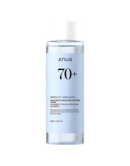 Anua 70+ skincare bottle on a white background