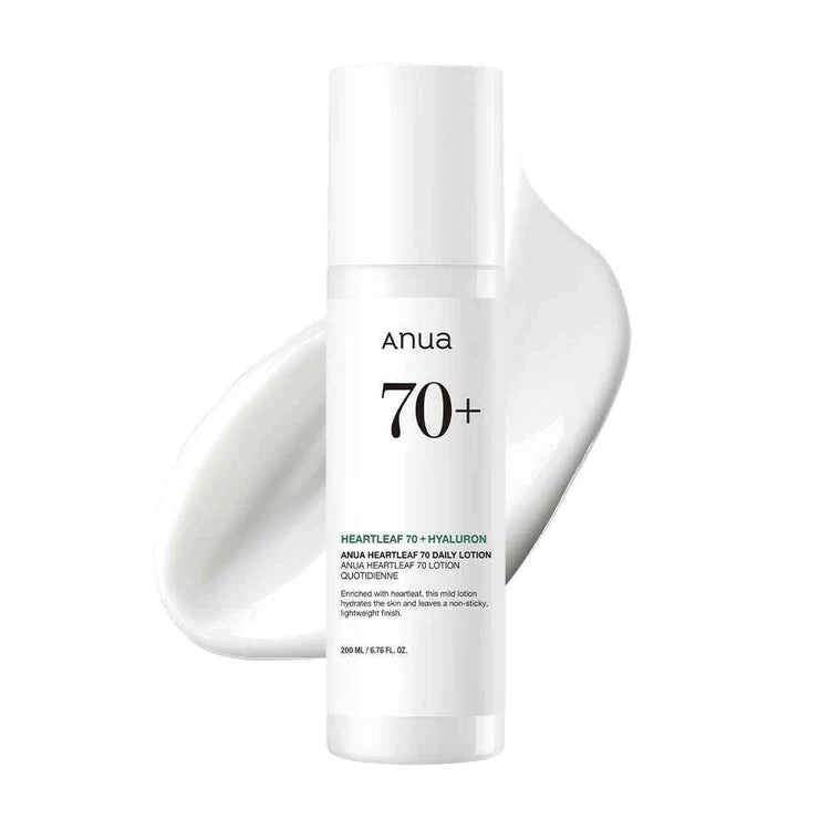 Skincare bottle labeled 'Anua' on a white background