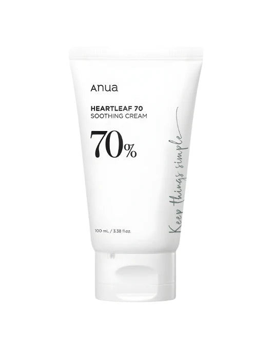 Anua Heartleaf 70 Soothing Cream tube on a white background