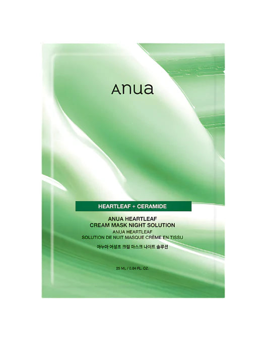 Anua Heartleaf Cream Mask Night Solution packaging on a white background