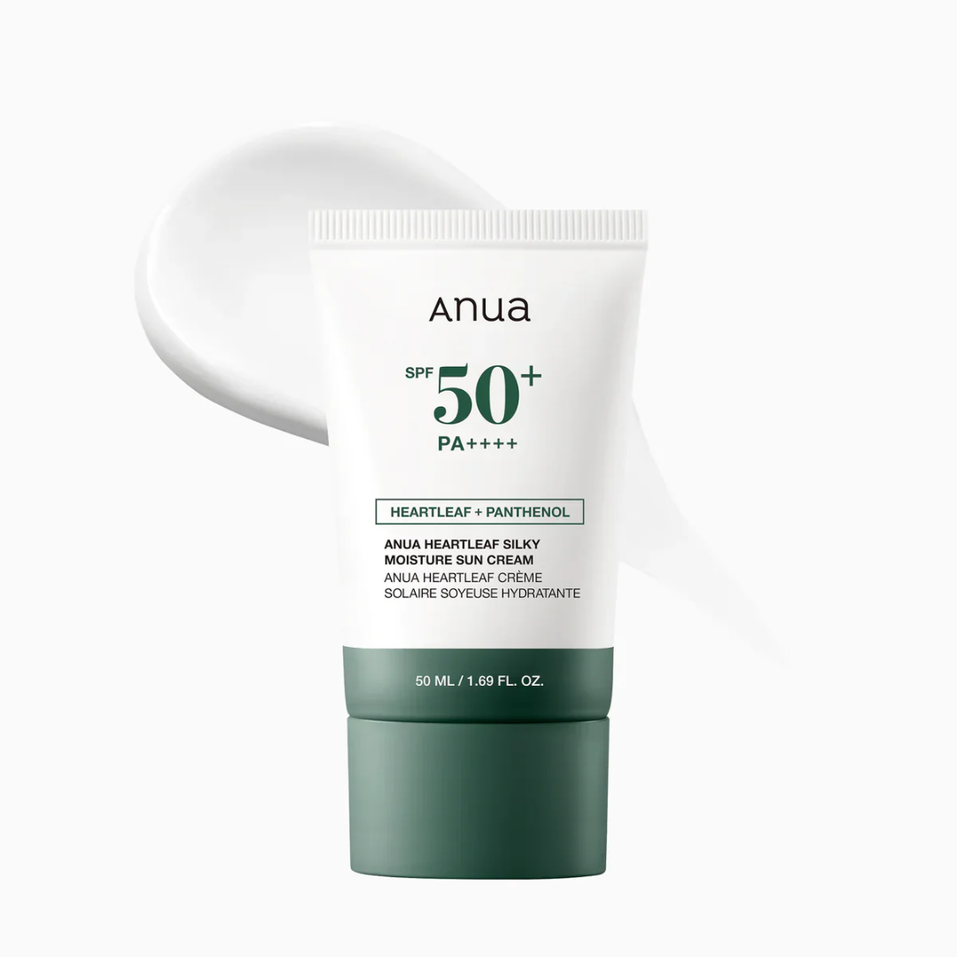 Anua sunscreen cream with SPF 50+ on a white background