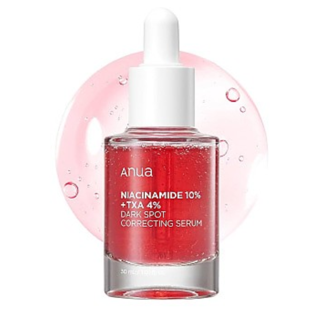 Anua Niacinamide 10% + TXA 4% Dark Spot Correcting Serum bottle on a white background