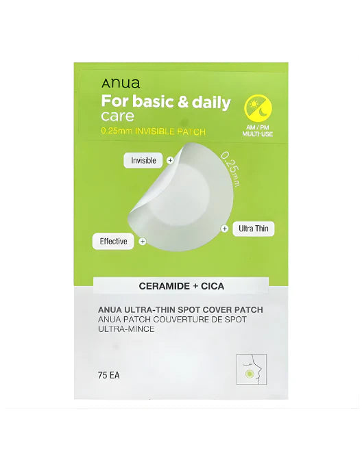 Anua ultra-thin spot cover patch packaging on a white background