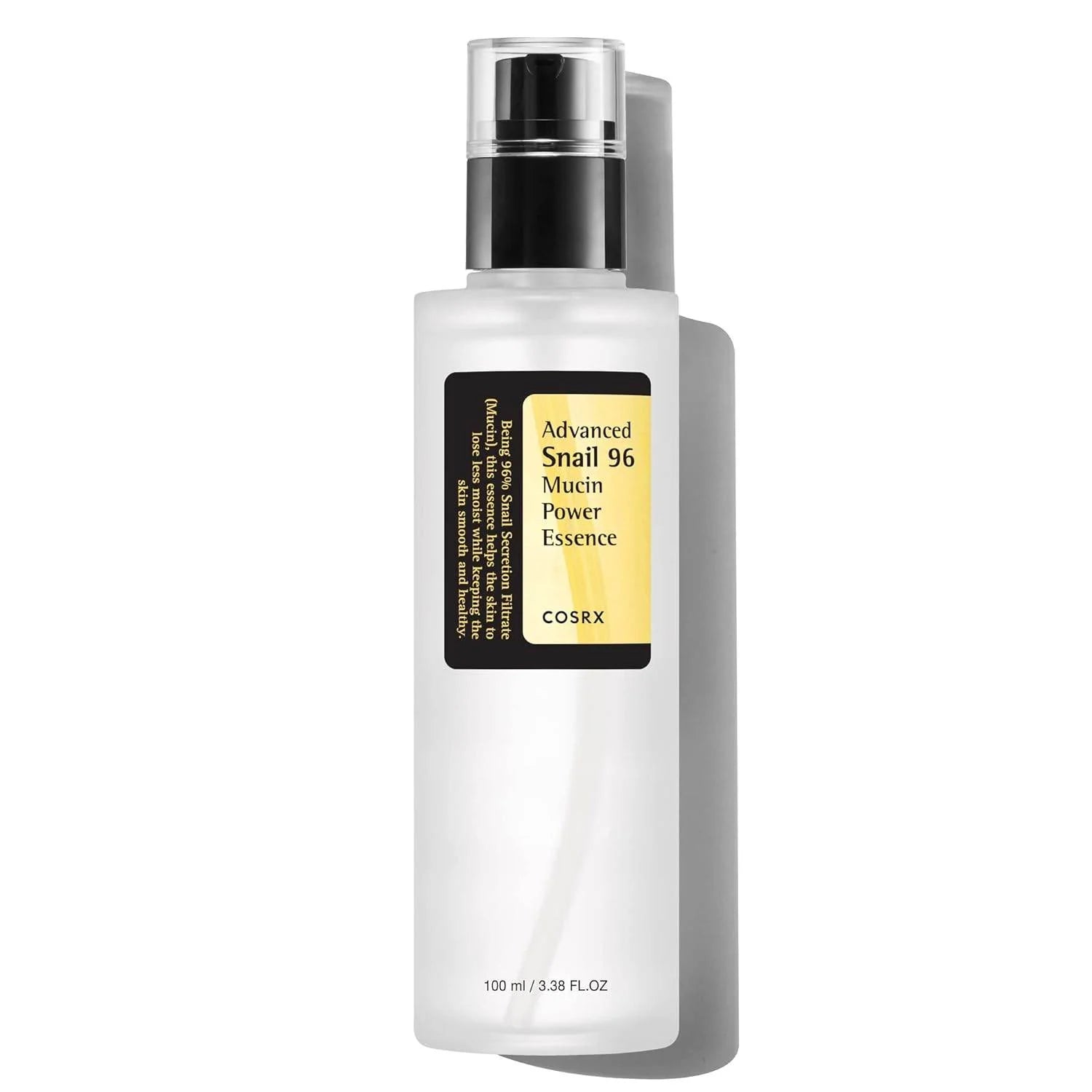 COSRX Snail Mucin Essence bottle on a white background