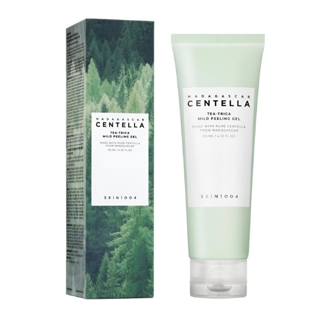 Madagascan Centella skincare product and packaging on a white background