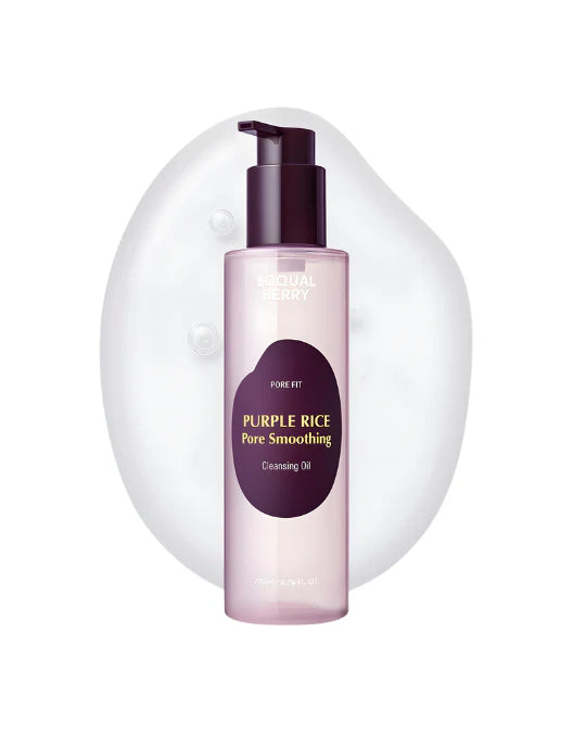Skincare bottle labeled 'Purple Rice Pure Smoothing' on a white background