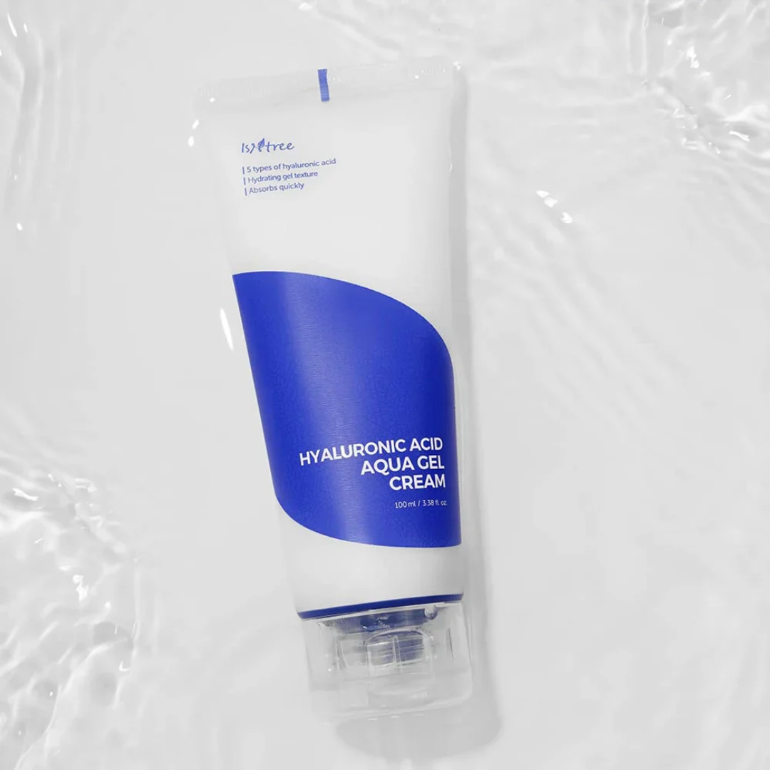Hyaluronic Acid Aqua Gel Cream packaging with blue label on a white background