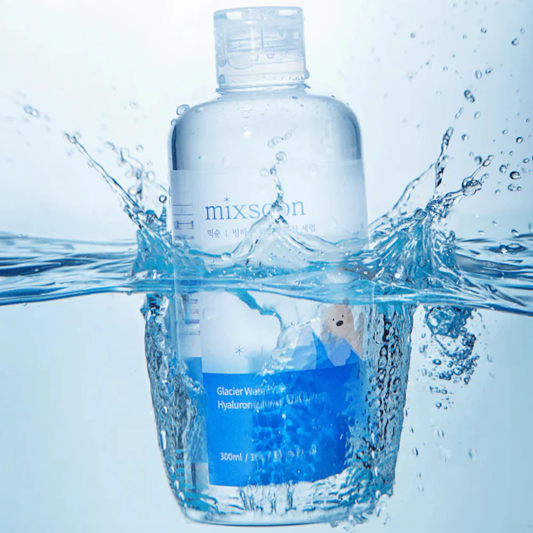 MIXSOON Glacier Water Hyaluronic Acid Serum bottle in water