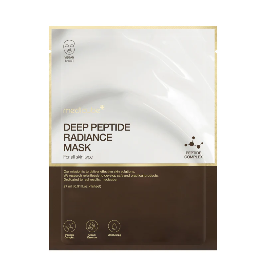 Deep Peptide Radiance Mask packaging with visible brand name on a white background