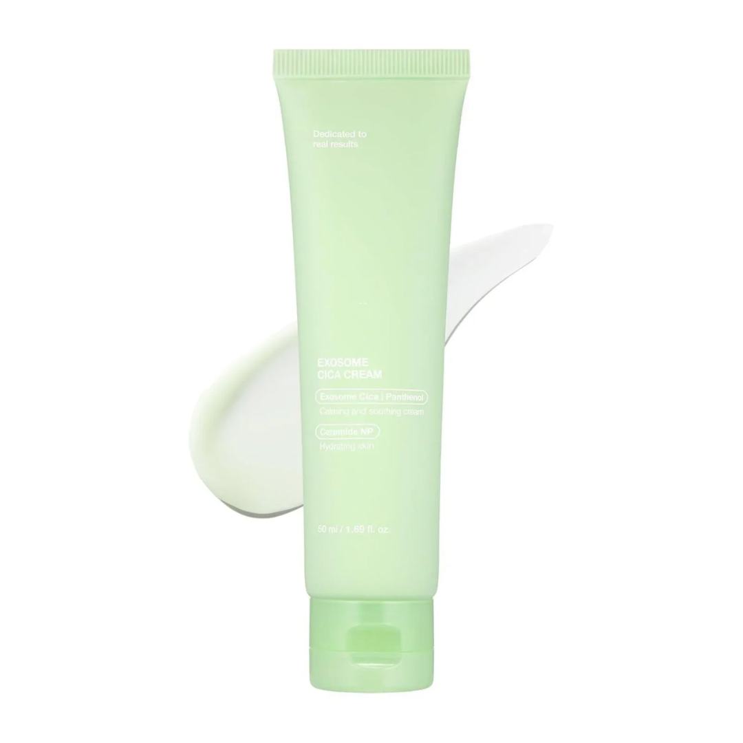 Green tube of skincare product on a white background