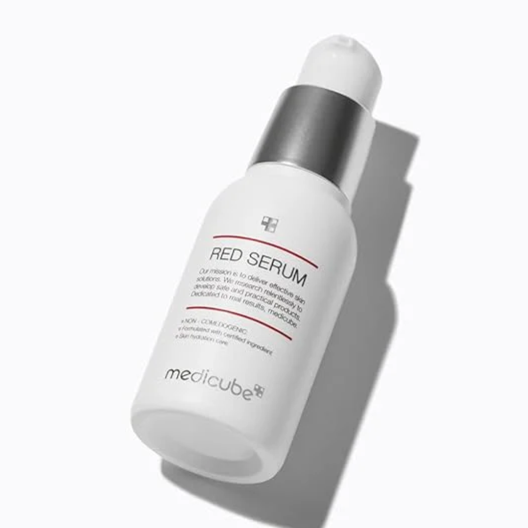 Medicube Red Serum bottle on a white background