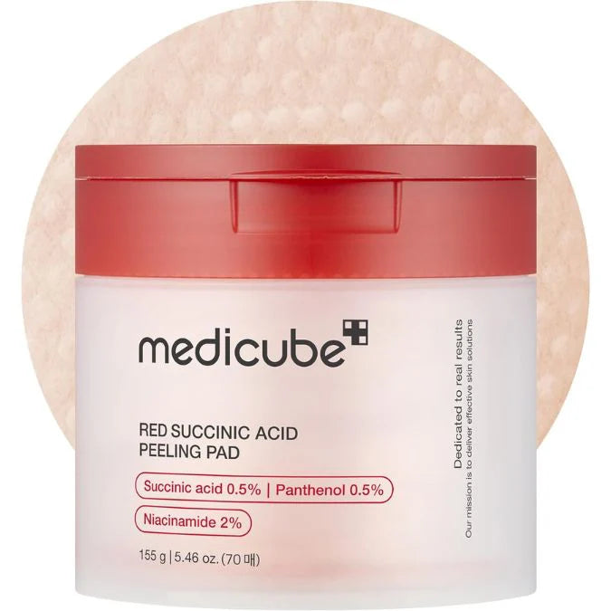 Medicube Peeling Pad Packaging and pad on a white background