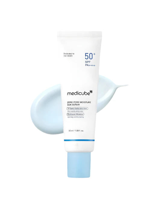 Medicube sunscreen serum bottle on a white background