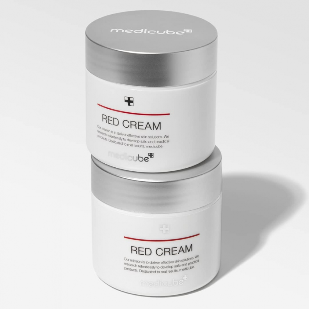 Two jars of Medicube Red Cream on a white background