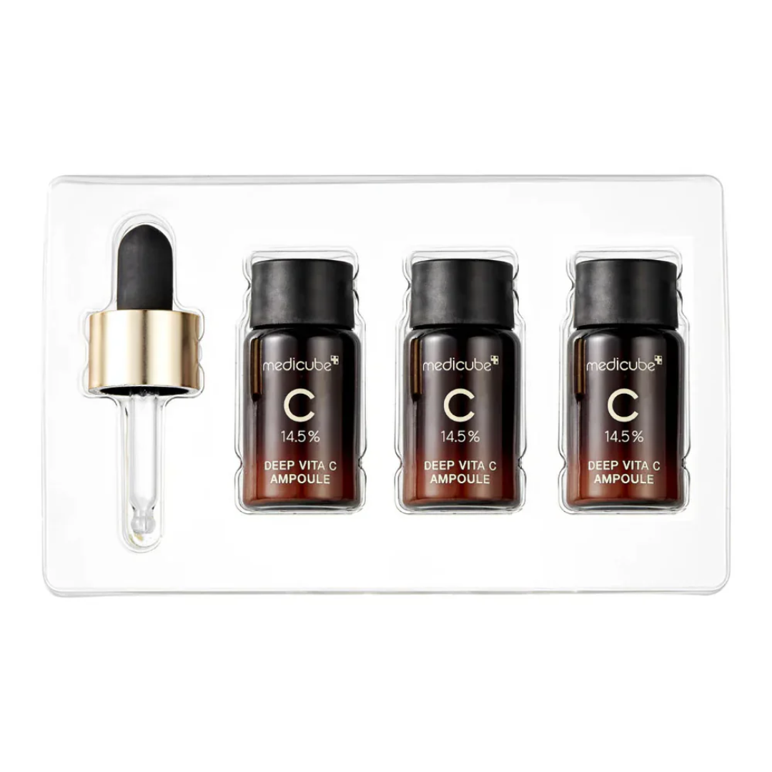 Medicube Deep Vita C Ampoule set with a dropper on a white background