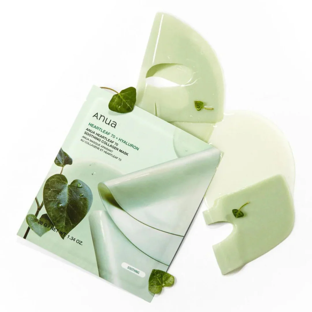 Anua mask packaging with mask on a white background
