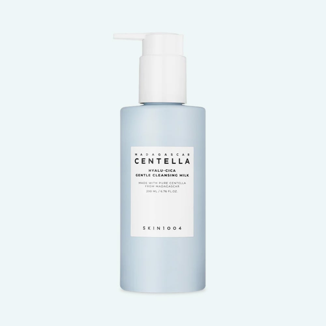 Skincare bottle with pump on a light gray background