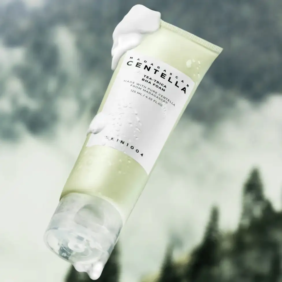 Skincare product with a blurred natural background