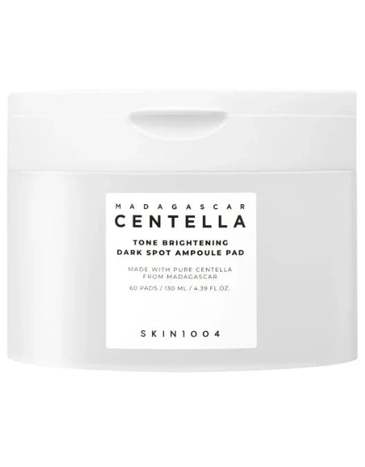 SKIN1004 Madagascar Centella tone brightening dark spot ampoule pad packaging on a white background
