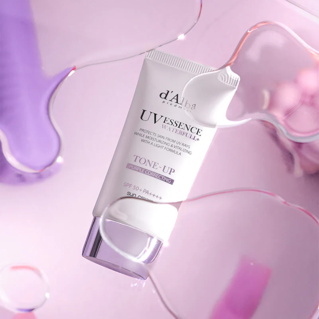 Skincare product with 'd'Ai' branding on a pink background