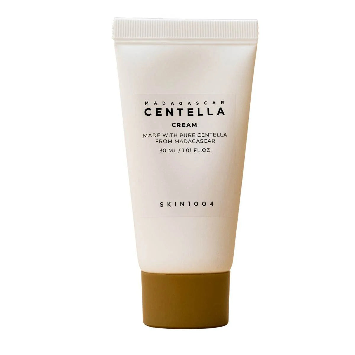 Skincare tube labeled 'Madagascar Centella Cream' by SKIN1004 on a white background