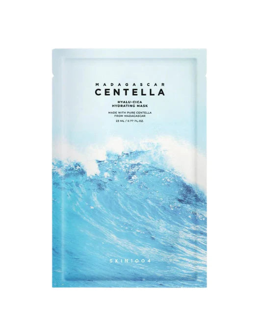 Skintouch Madagascar Centella Hydrating Mask packaging with blue wave design on a white background
