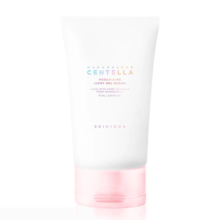 Skincare product with gradient design on a white background