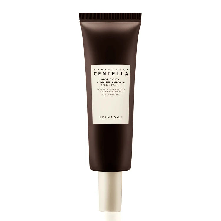 Brown Centella Glow Sun Ampoule with white background