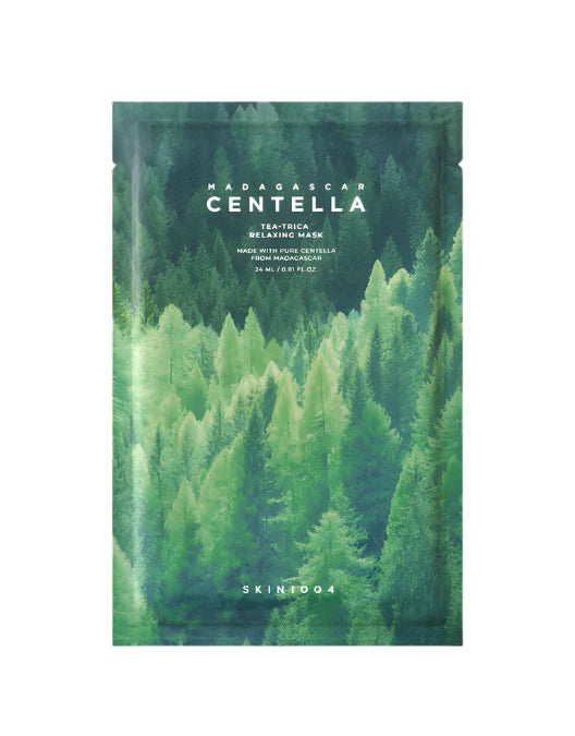 Centella Tea Trica relaxing mask package with a white background.