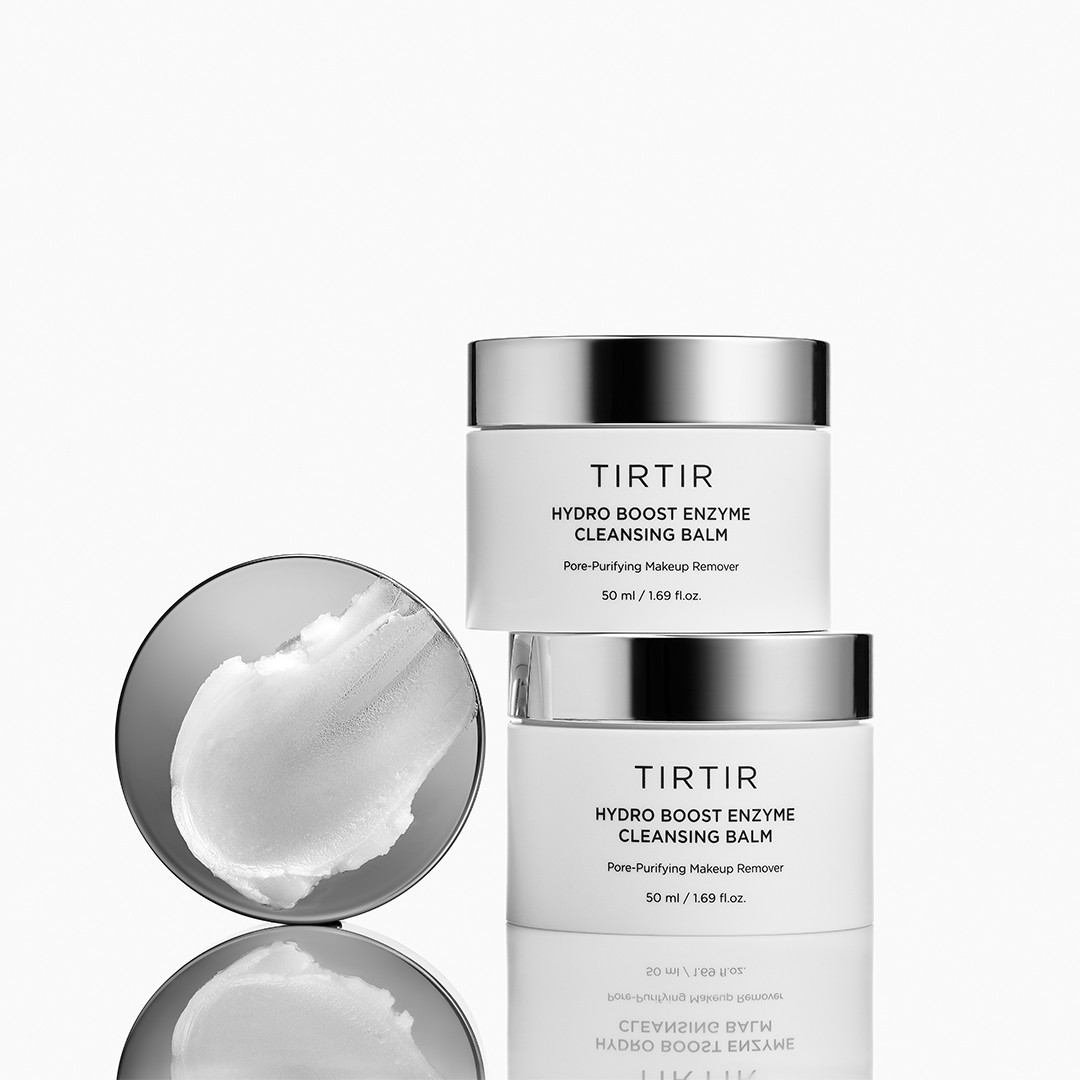 Two TIRTIR Hydro Boost Enzyme Cleansing Balm jars on a white background