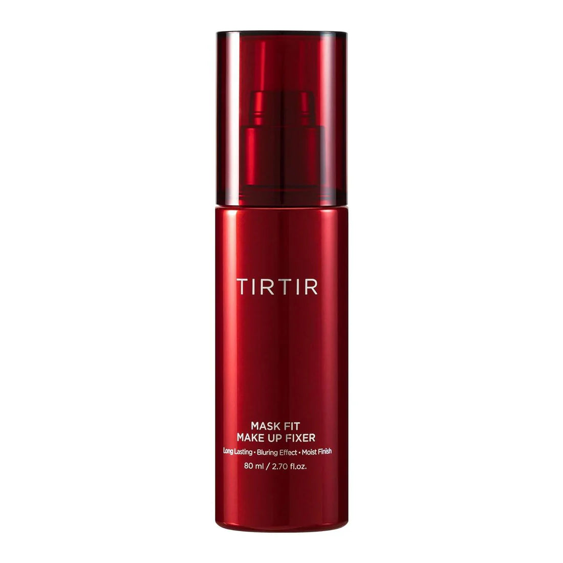 Red bottle of TIRTIR Mask Fit Make Up Fixer on a white background