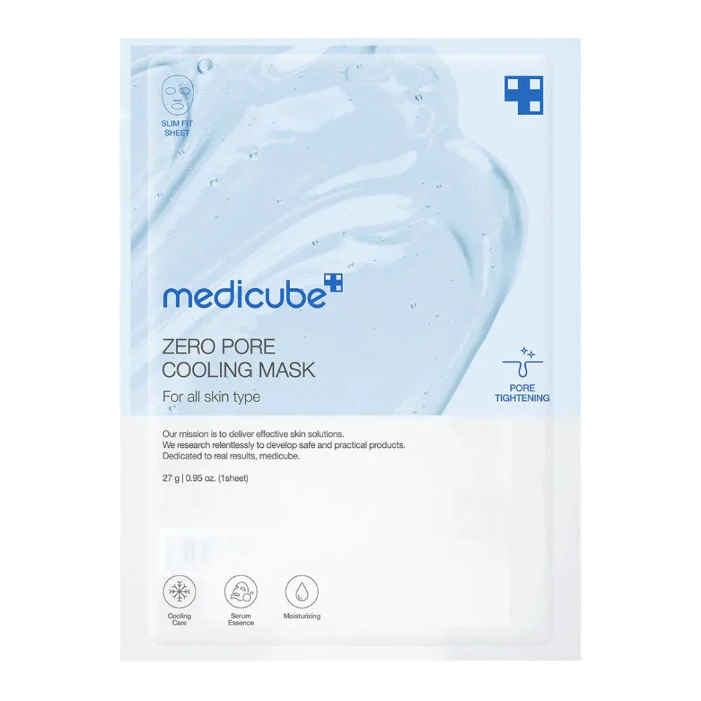 Medicube zero pore cooling mask package on a white background