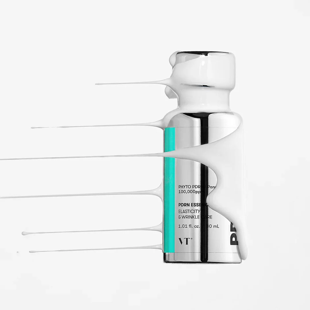Skincare serum bottle with dropper on a white background