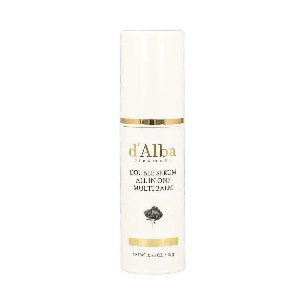 D'Alba double serum all-in-one multi balm on a white background